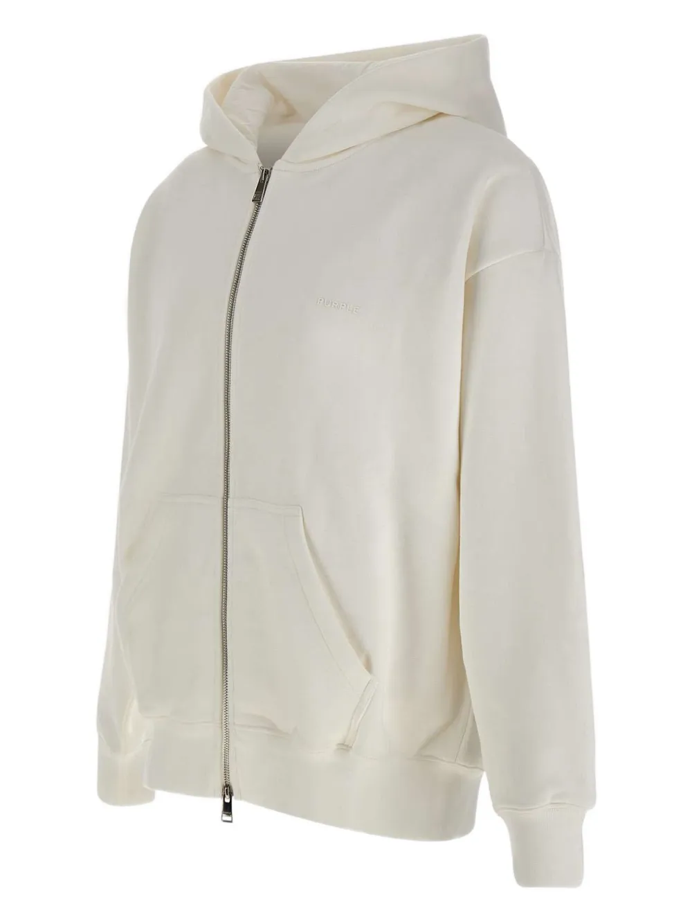 Purple Brand Sweater met capuchon en rits Wit