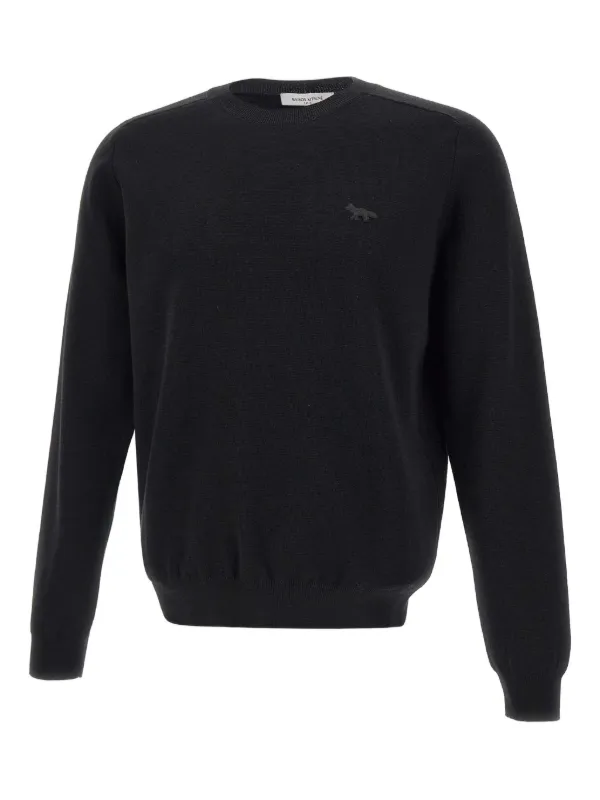 Maison Kitsuné embroidered-fox Sweater | Black | FARFETCH