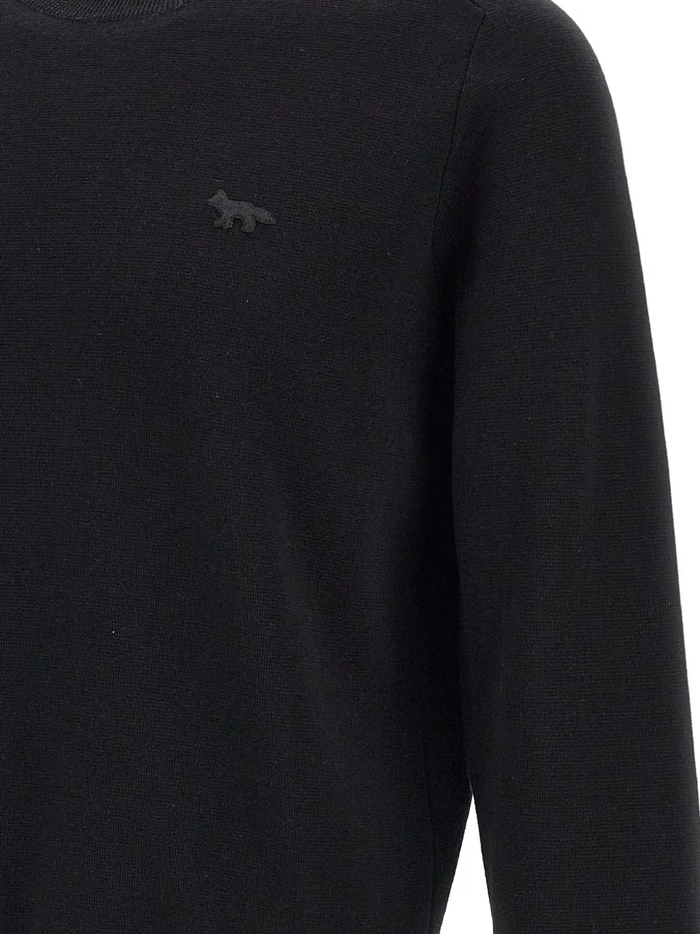 Maison Kitsuné embroidered-fox sweater Zwart