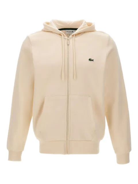 Lacoste zip-front logo-patch hoodie