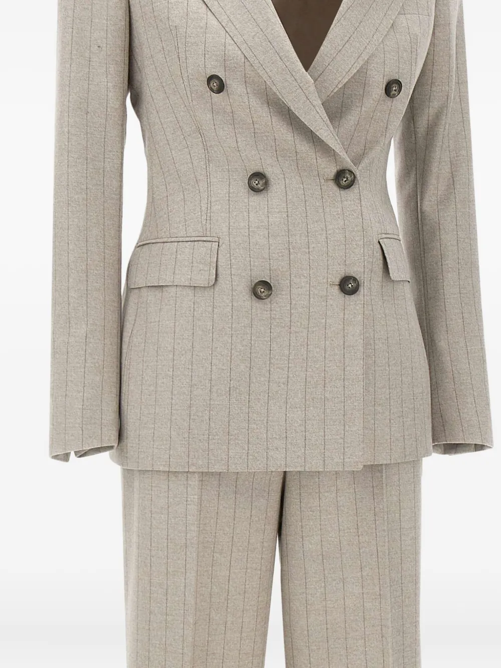 Tagliatore Pinstripe Double-breasted Suit In Neutral