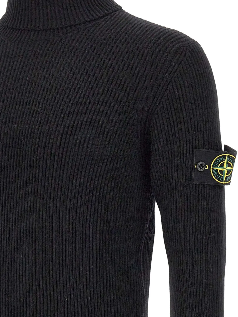 Stone Island ribbed turtle-neck sweater Zwart