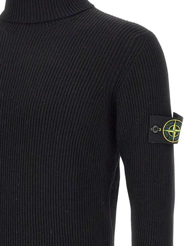 トップス STONE  22AW Turtle Neck Knit-Blk/L Stone Island Ribbed turtle-neck Sweater | Black | FARFETCH