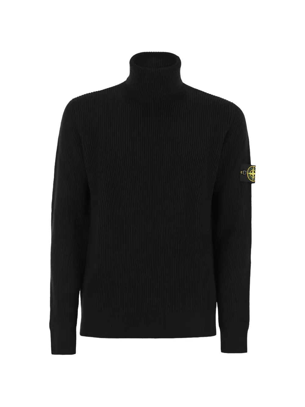 Stone Island Geribbelde coltrui Zwart