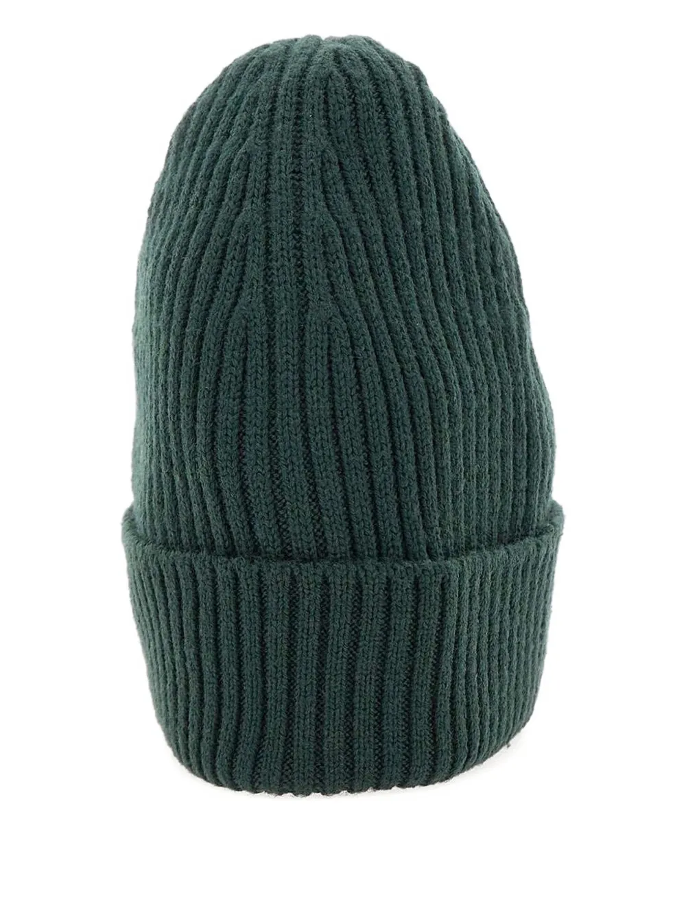 Lacoste logo-patch ribbed beanie Groen