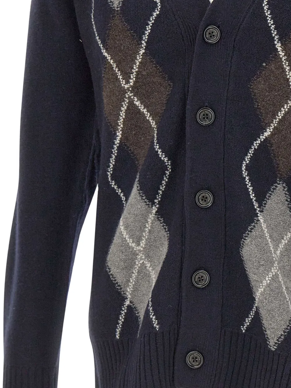 Paolo Pecora geometric-pattern wool cardigan Blauw