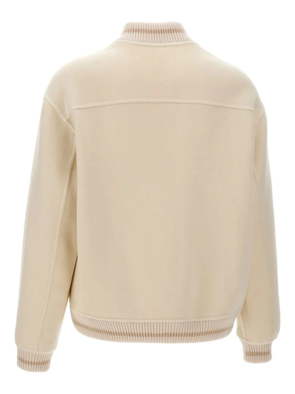 Eleventy ribbed-knit bomber jacket Beige
