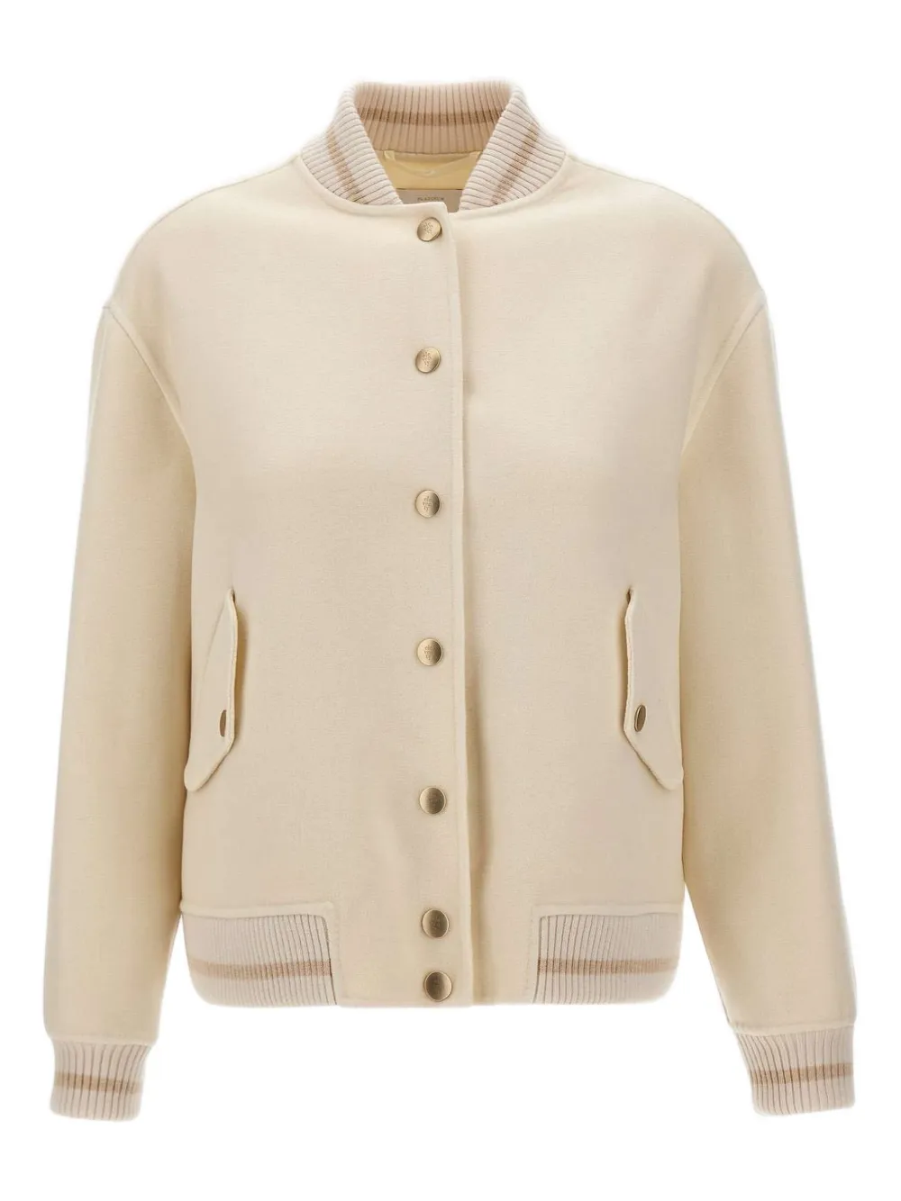 Eleventy ribbed-knit bomber jacket Beige