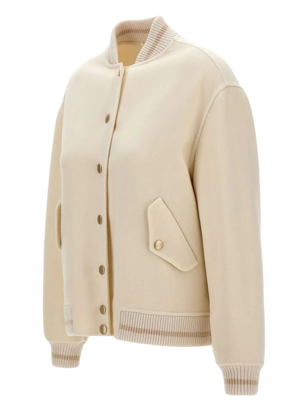 Eleventy ribbed-knit bomber jacket Beige