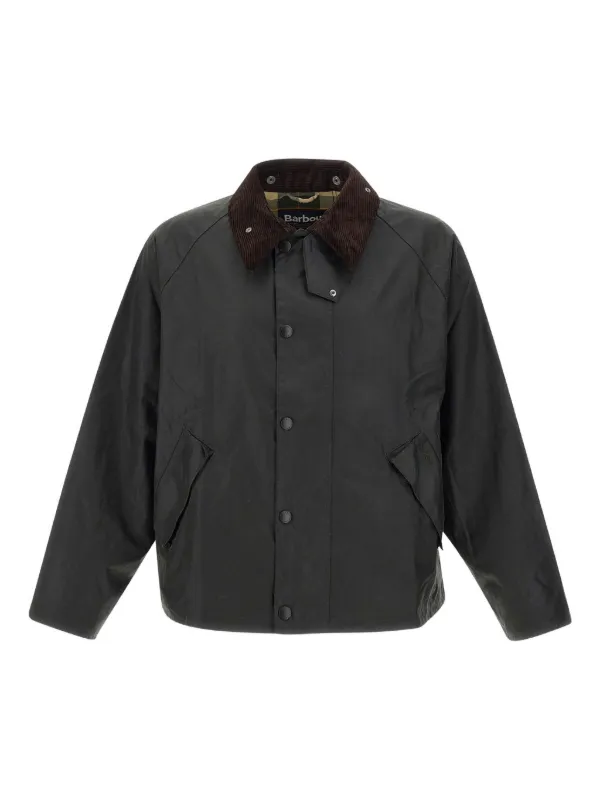 Barbour Transport Waxed corduroy-collar Jacket | Green