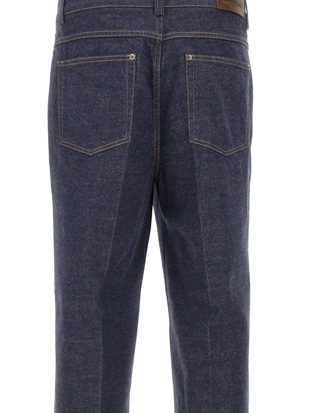 Paolo Pecora contrast-stitch denim jeans Blauw