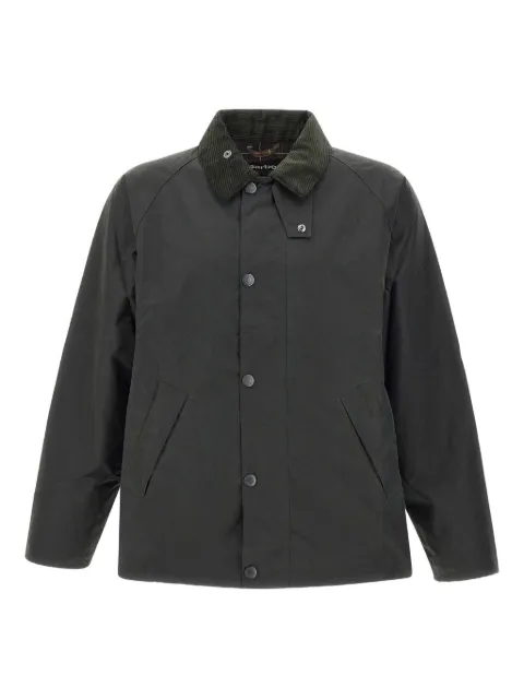 Barbour waxed cotton corduroy-collar jacket