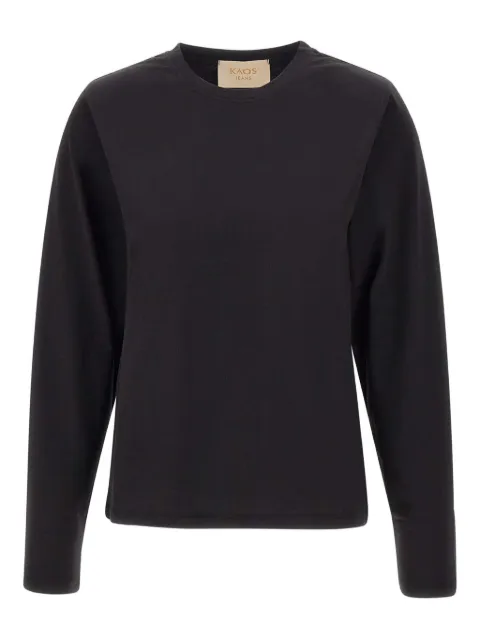 kaos top manga larga con cuello redondo