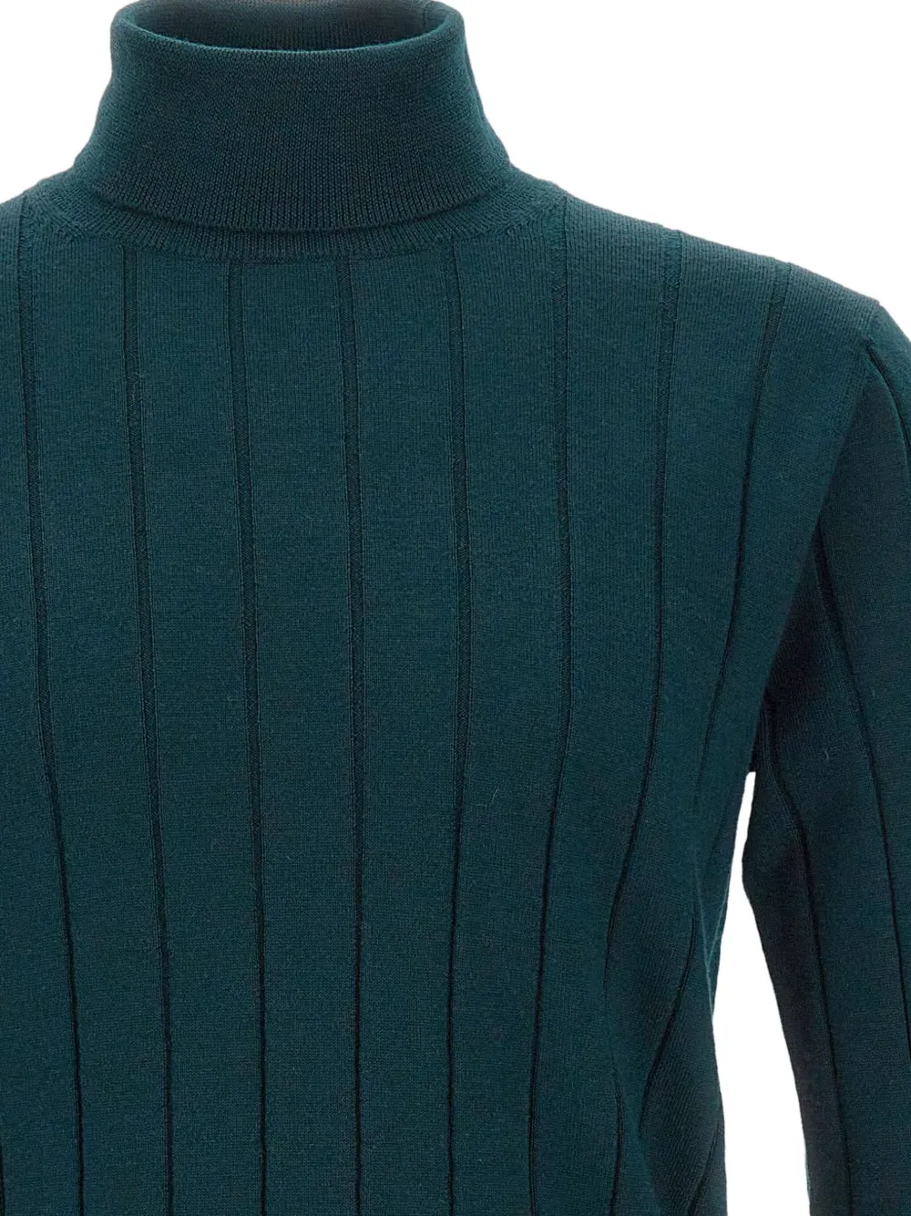 Kangra Cashmere Turtleneck Ribbed Sweater In Green