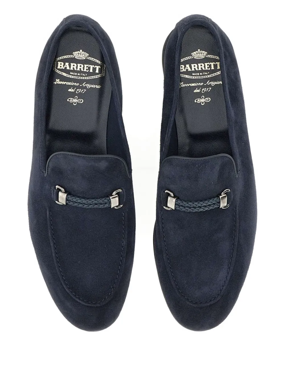 Neil Barrett Suede Braided Loafers In Blue