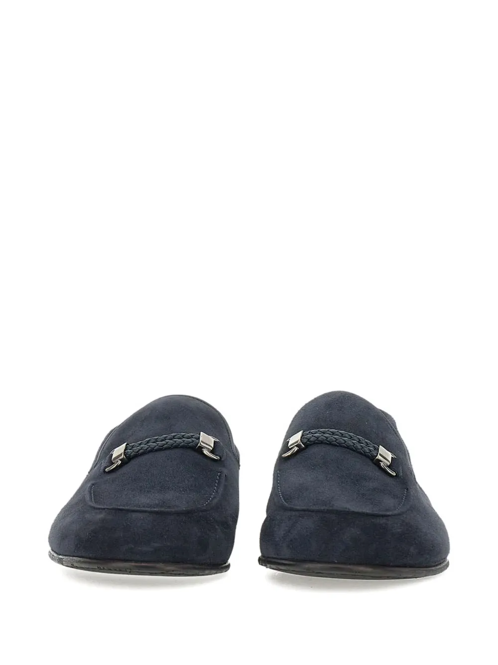 Neil Barrett Suede Braided Loafers In Blue