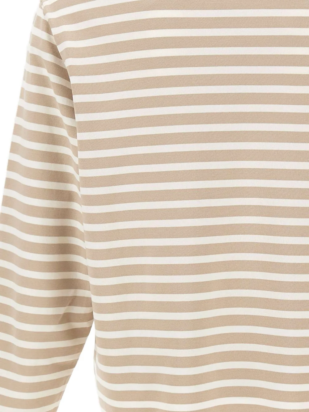 Maison Kitsuné fox-head striped long-sleeve top Beige