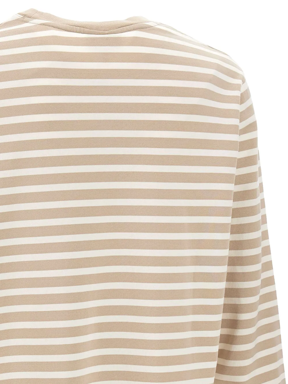 Maison Kitsuné fox-head striped long-sleeve top Beige