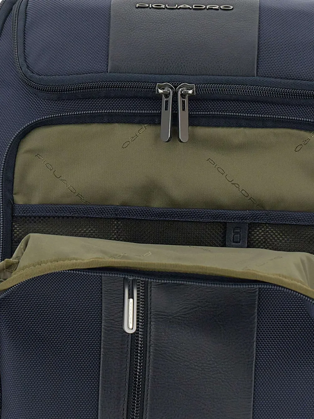 PIQUADRO leather-trimmed backpack Blauw