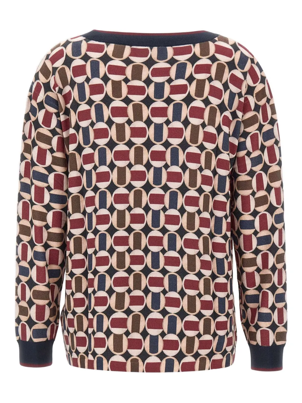 Elena Miro' Geometric-pattern Long-sleeve T-shirt In Multi