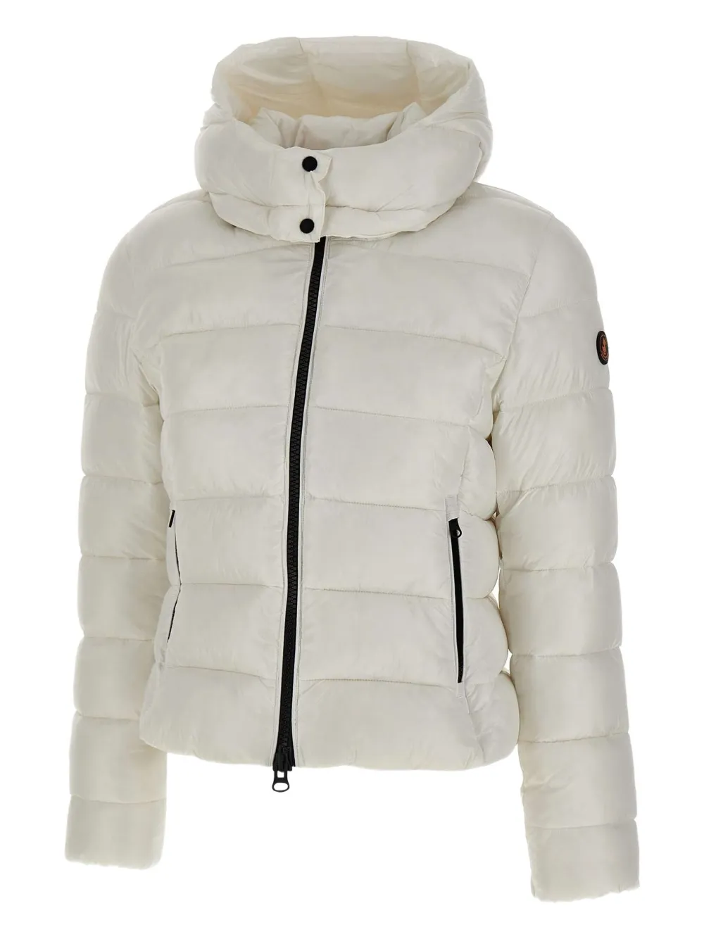 Save The Duck Horizontal-quilted Hooded Puffer Jacket In White