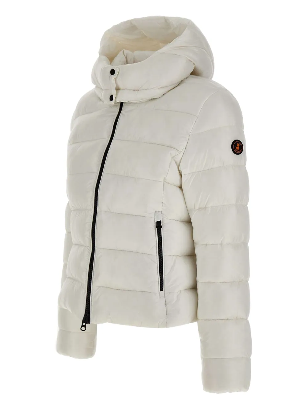 Save The Duck Horizontal-quilted Hooded Puffer Jacket In White
