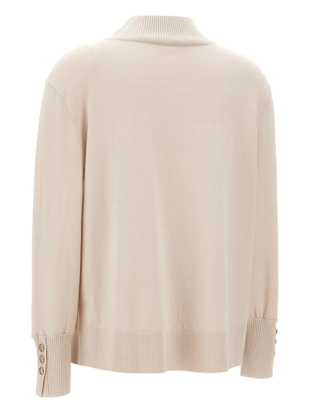 Elena Miro' Button Turtleneck Sweater In Neutral
