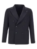 Tagliatore double-breasted patch-pocket jacket - Blue
