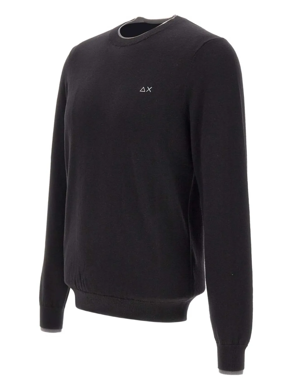 Sun 68 Crew-neck Wool Sweater In Black