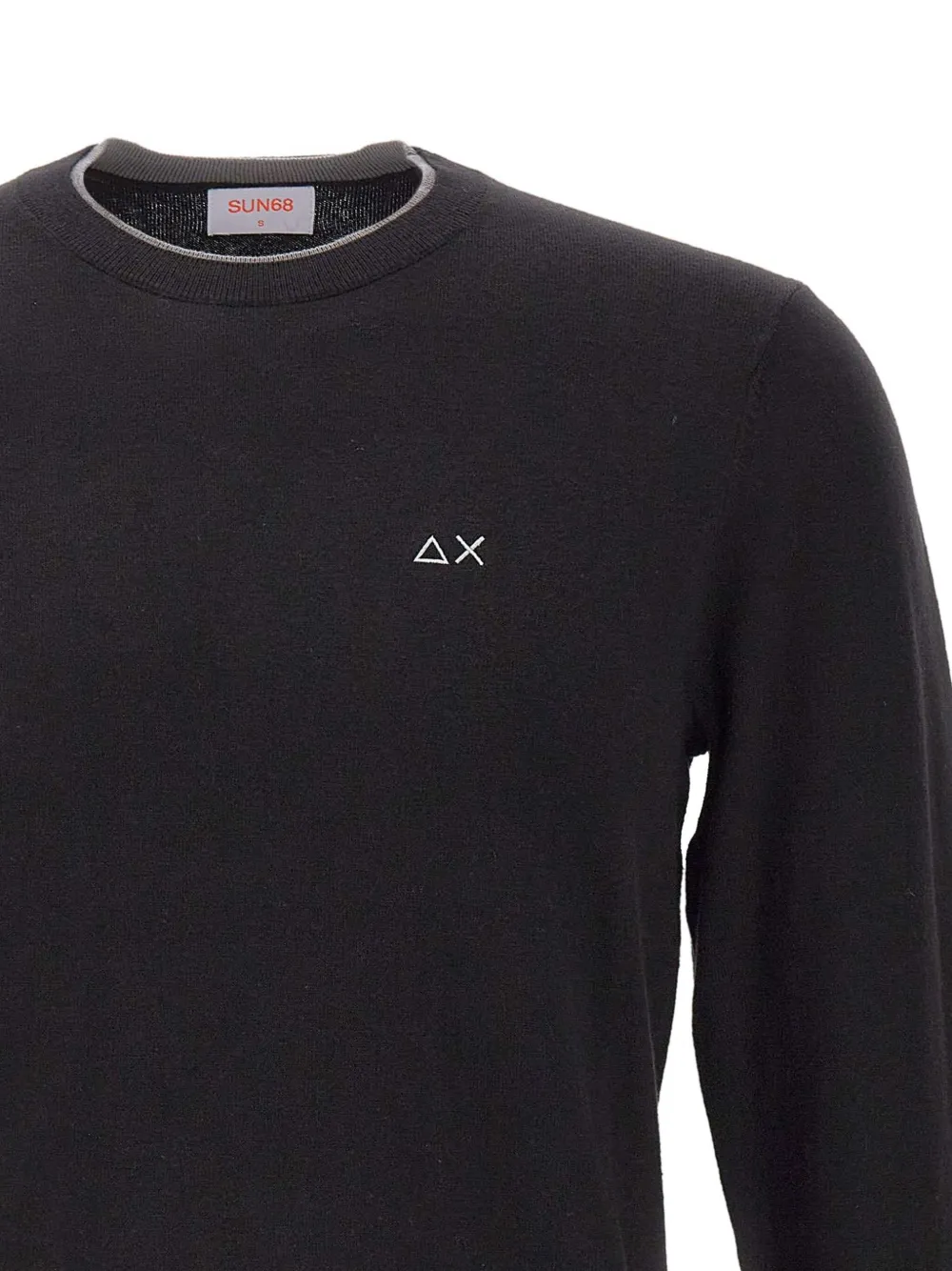 Sun 68 Crew-neck Wool Sweater In Black