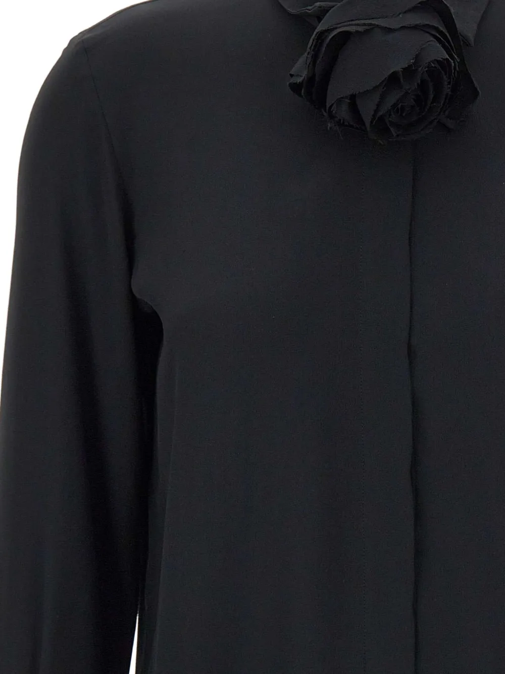 Marella Blouse verfraaid met rozen Zwart