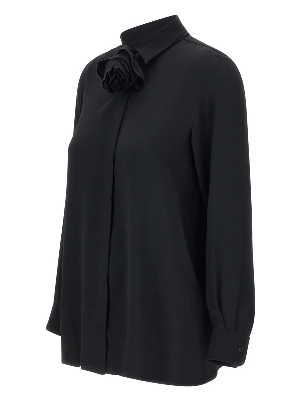 Marella Blouse verfraaid met rozen Zwart