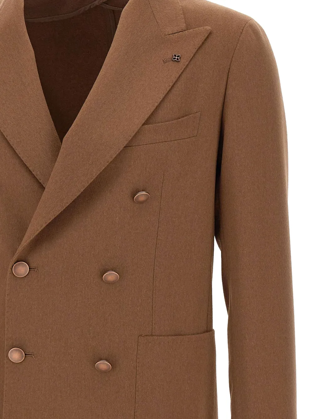Tagliatore Double-breasted Patch-pocket Jacket In Brown