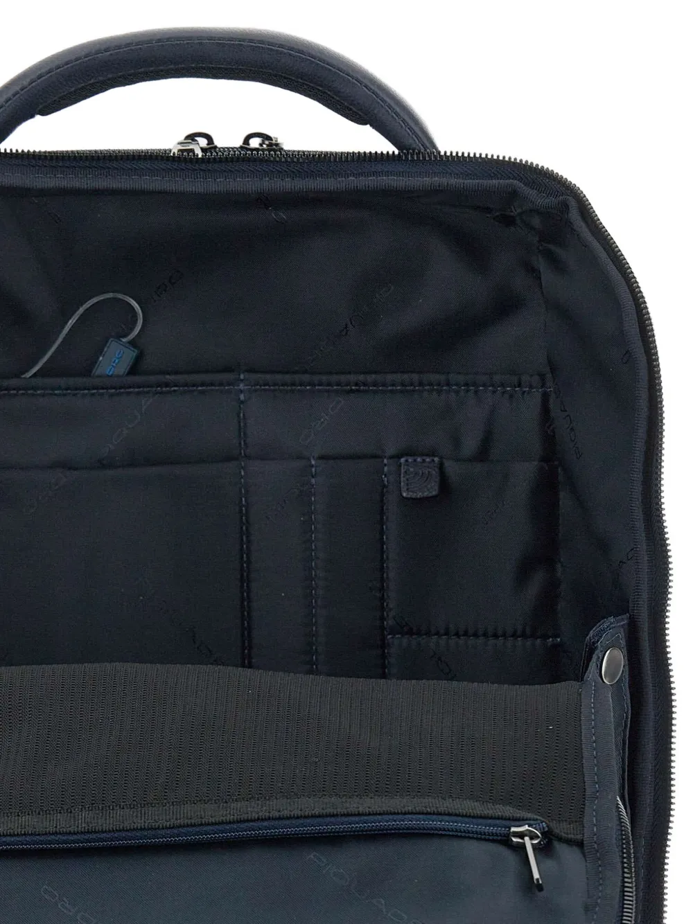 PIQUADRO leather backpack Blauw