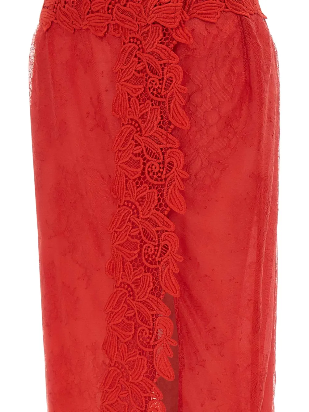 Blumarine Lace Floral Embroidered Skirt In Red