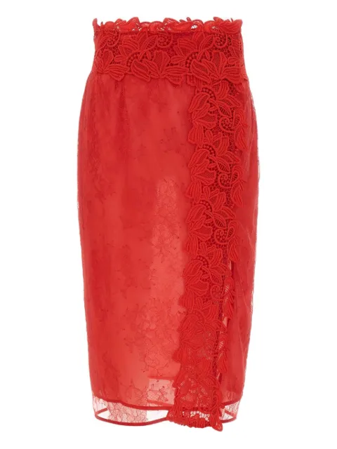 Blumarine lace floral embroidered skirt
