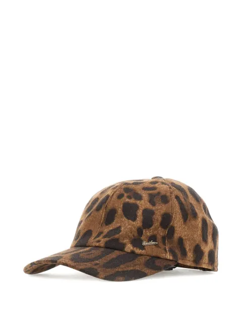 Borsalino leopard-print baseball cap