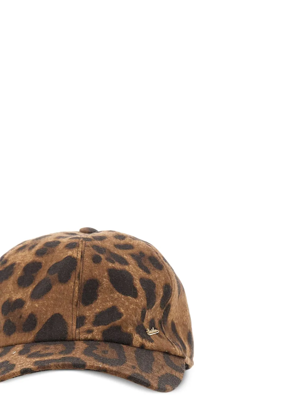 Borsalino Honkbalpet met luipaardprint Bruin