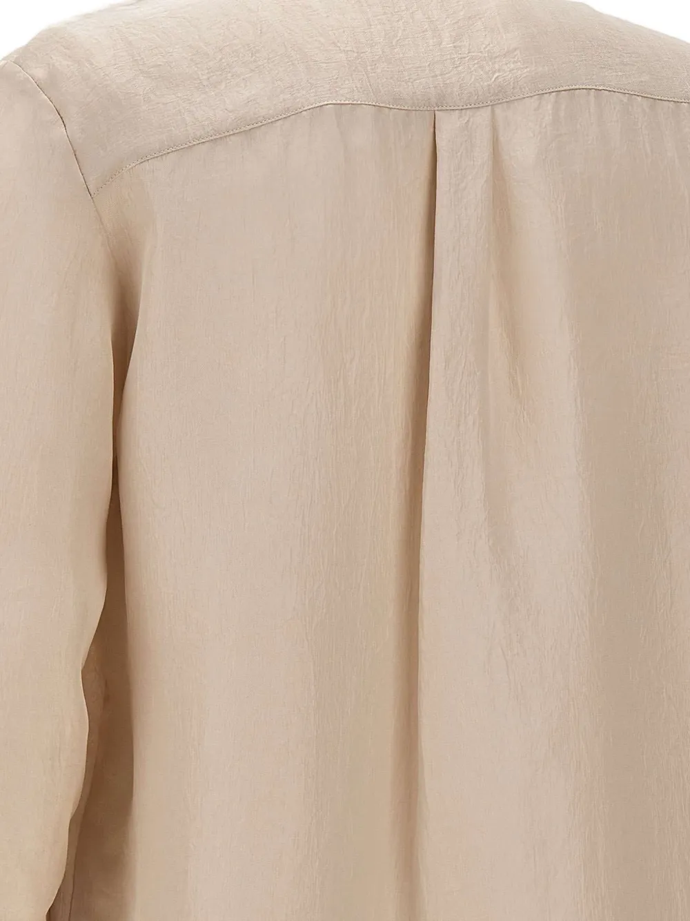 Marella crepe-effect buttoned shirt Beige