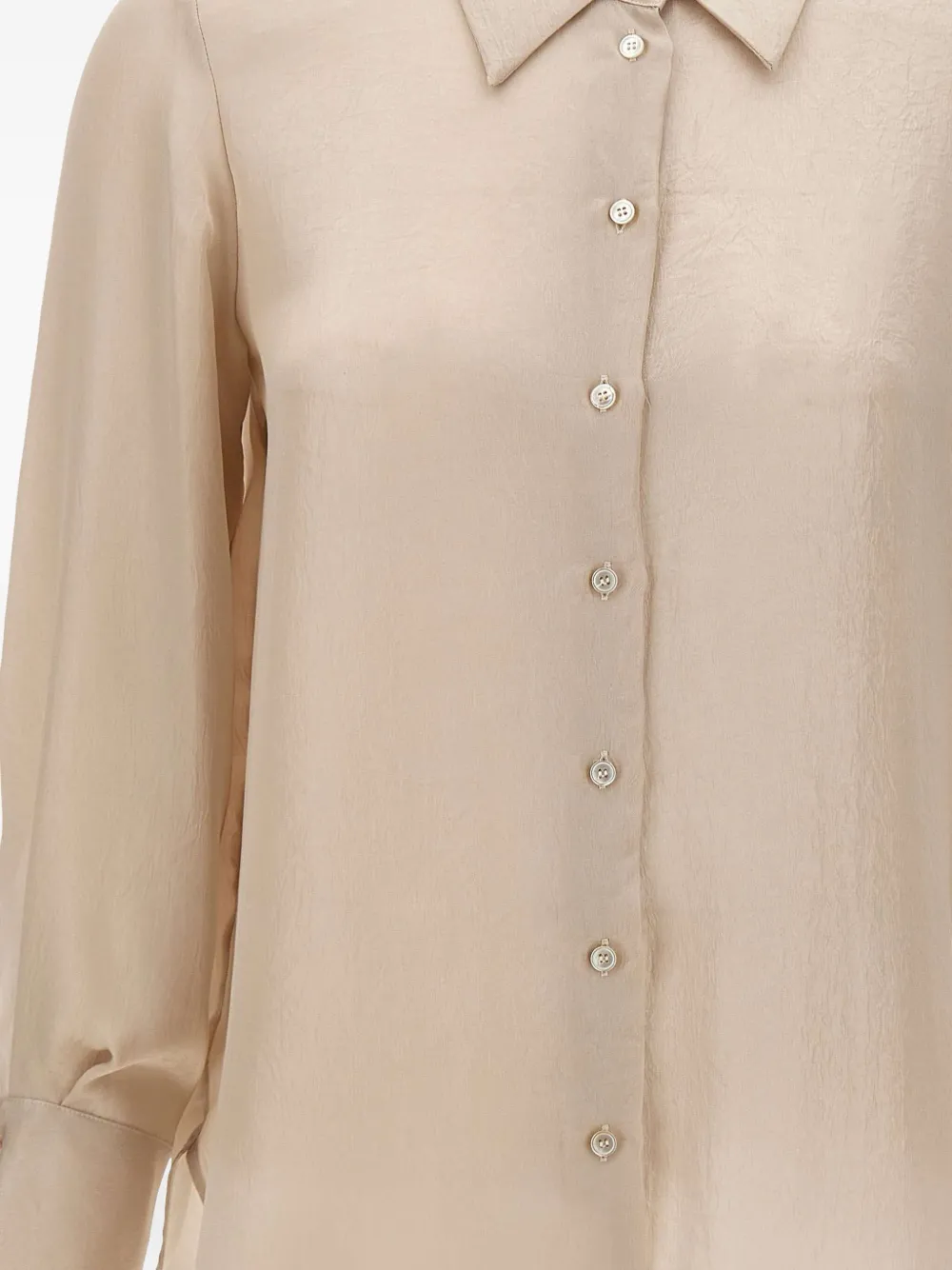 Marella crepe-effect buttoned shirt Beige