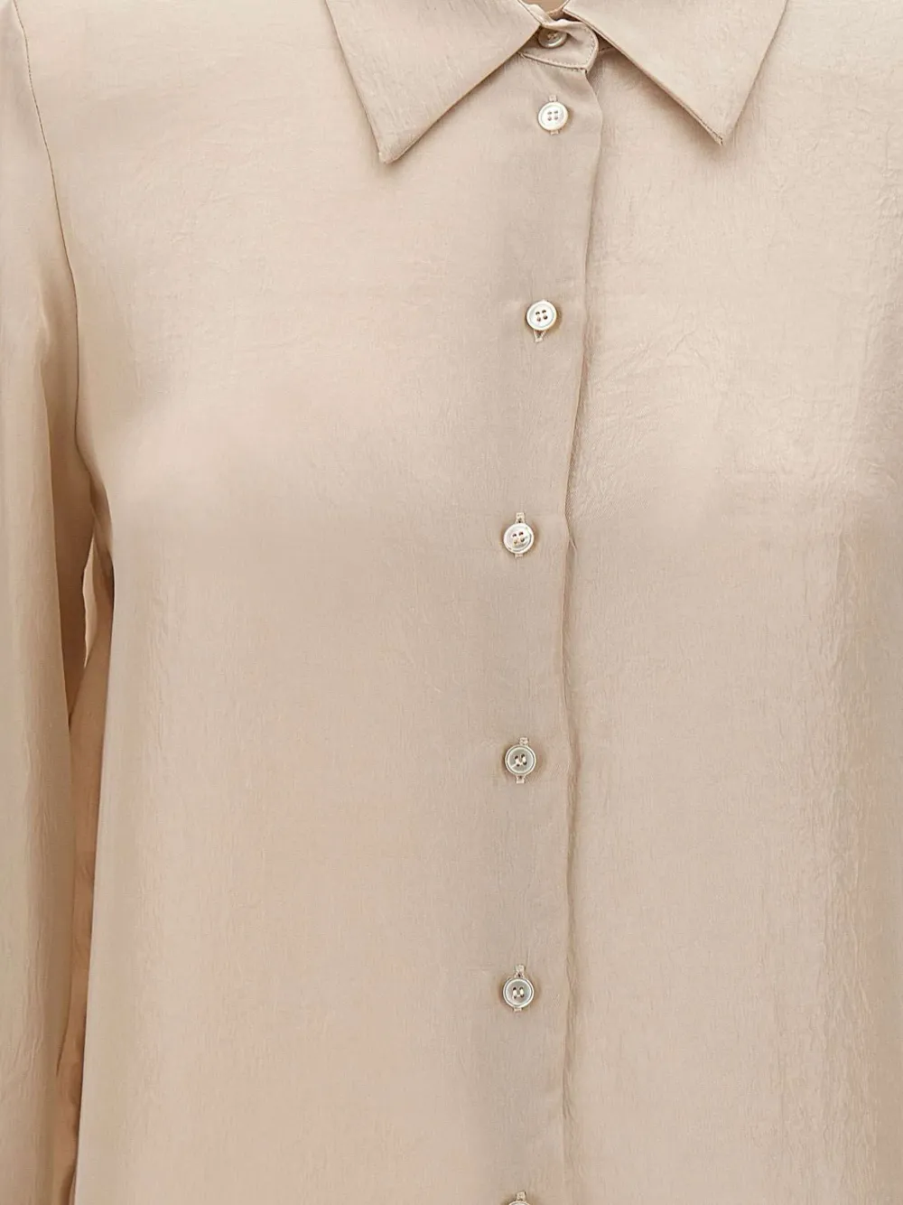 Marella crepe-effect buttoned shirt Beige