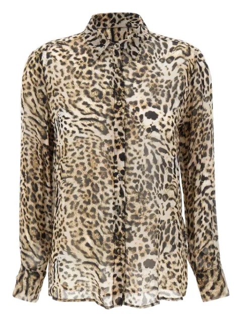 kaos animal-print button-front shirt