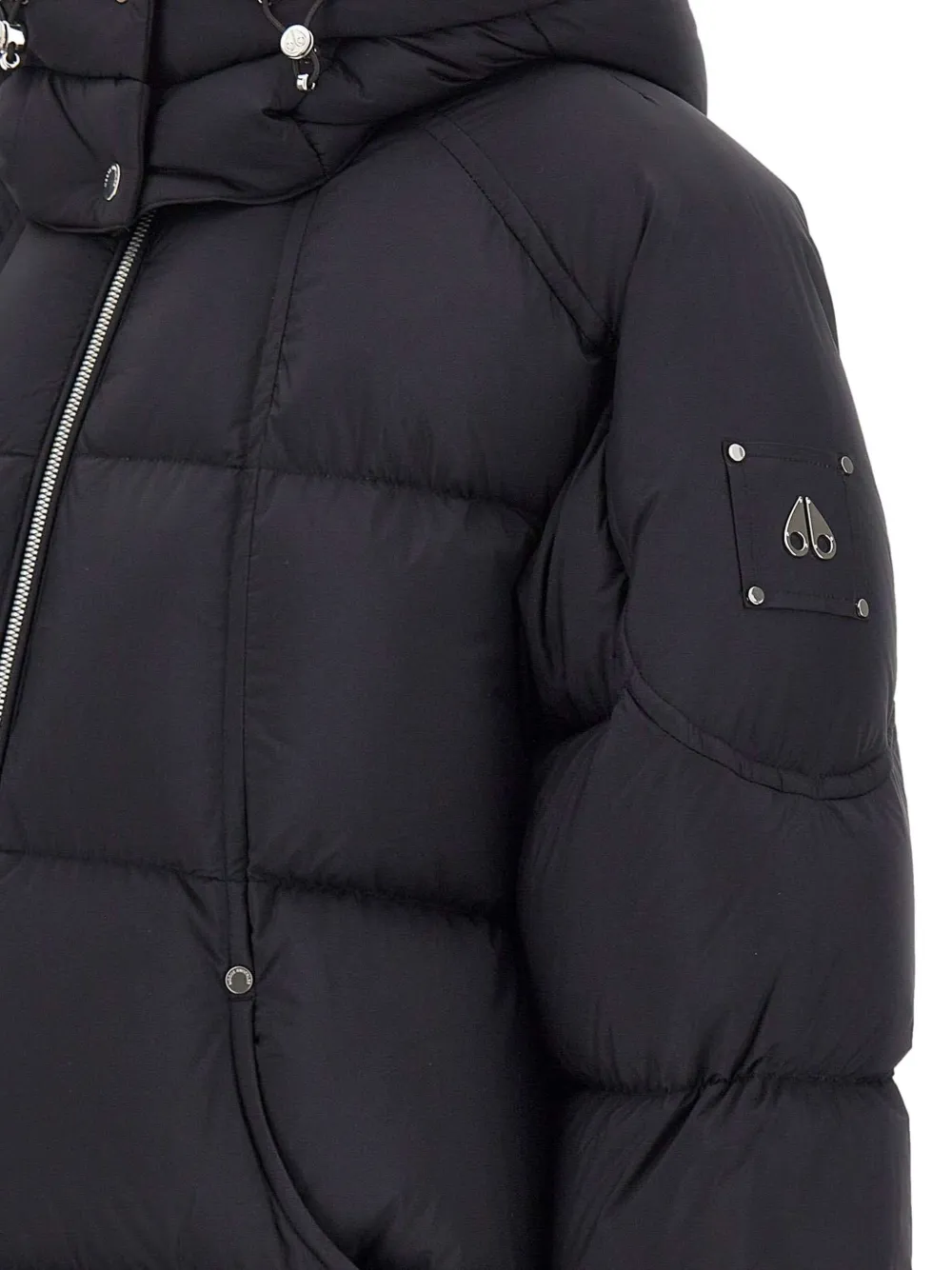 Moose Knuckles Removable-hood Puffer Jacket In Black