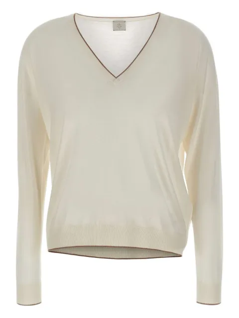 Eleventy V-neck ribbed-edge sweater
