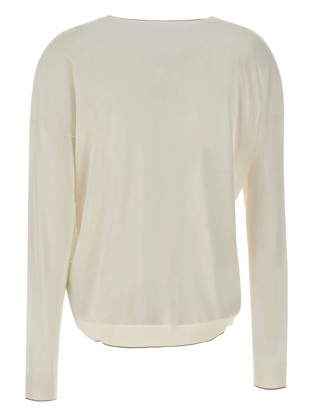 Eleventy V-neck ribbed-edge sweater Wit