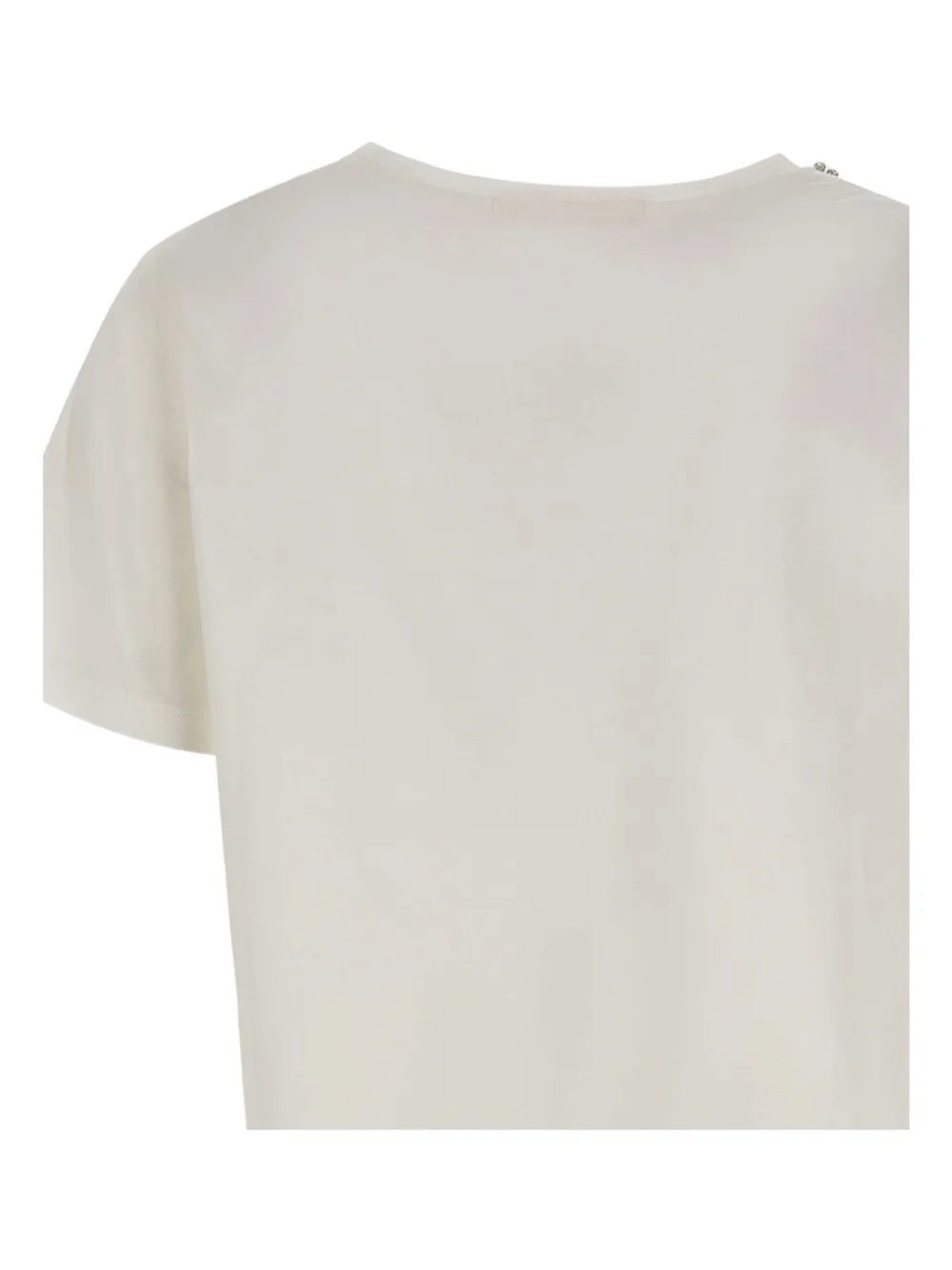 kaos T-shirt met ronde hals verfraaid met pailletten Beige