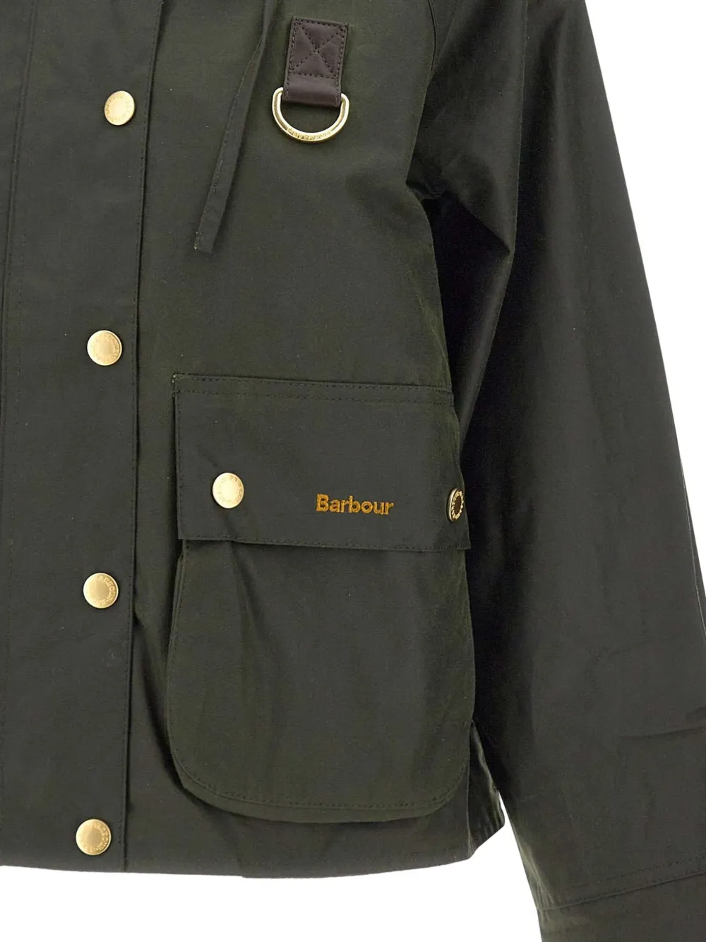 Barbour ring-detail cotton jacket Groen