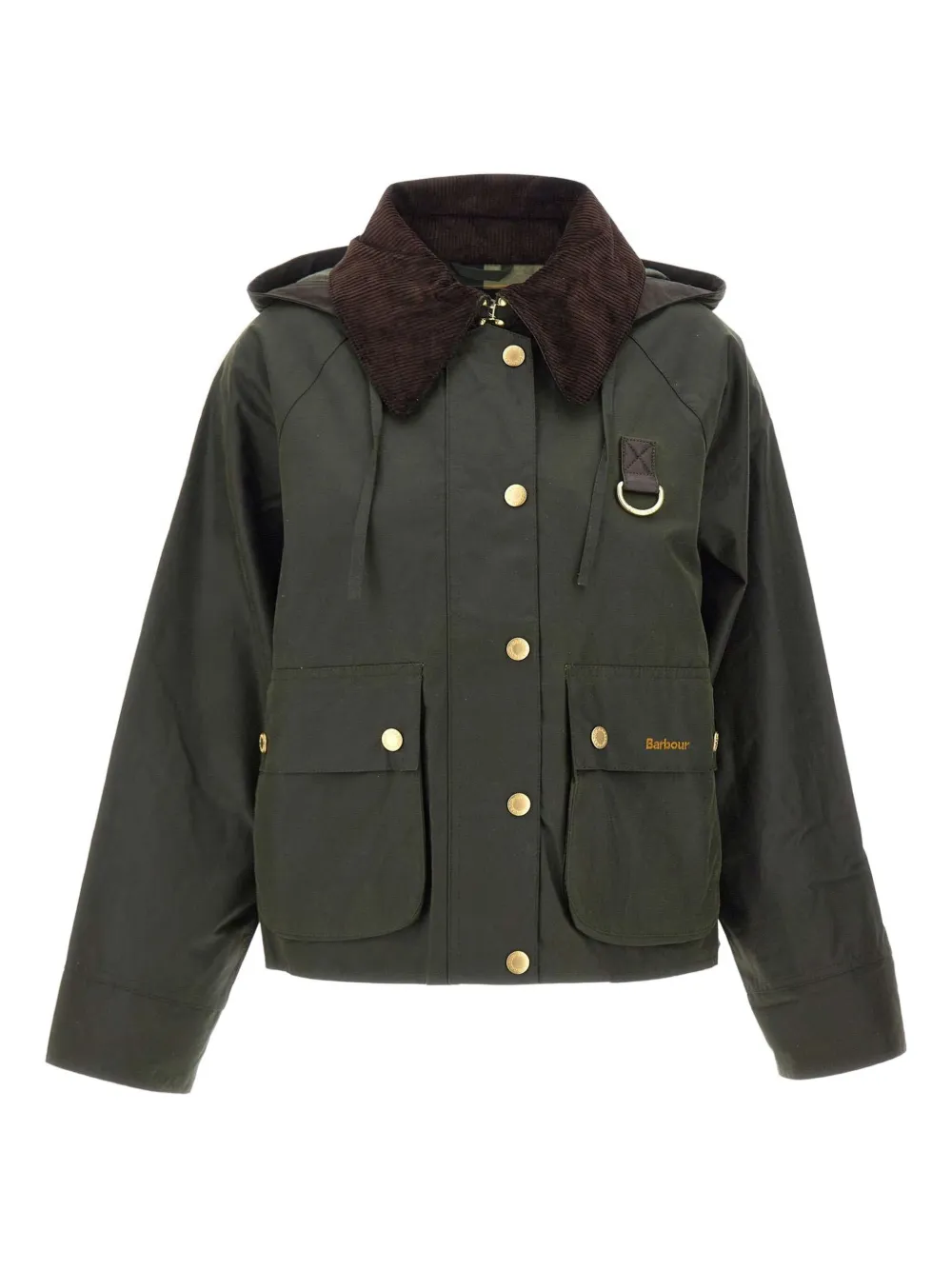 Barbour ring-detail cotton jacket - グリーン Barbour ring-detail cotton jacket - グリーン