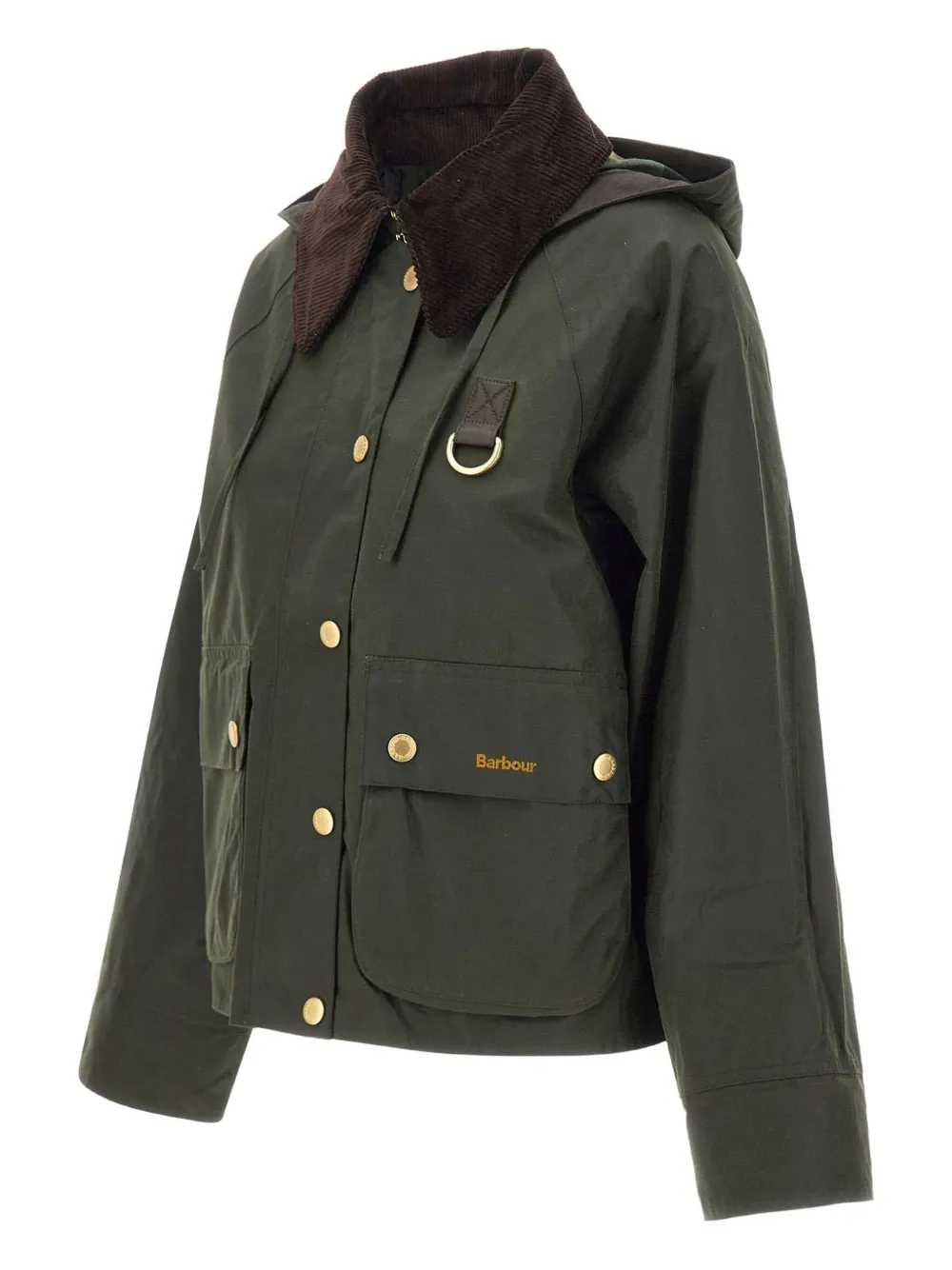 Barbour ring-detail cotton jacket Groen