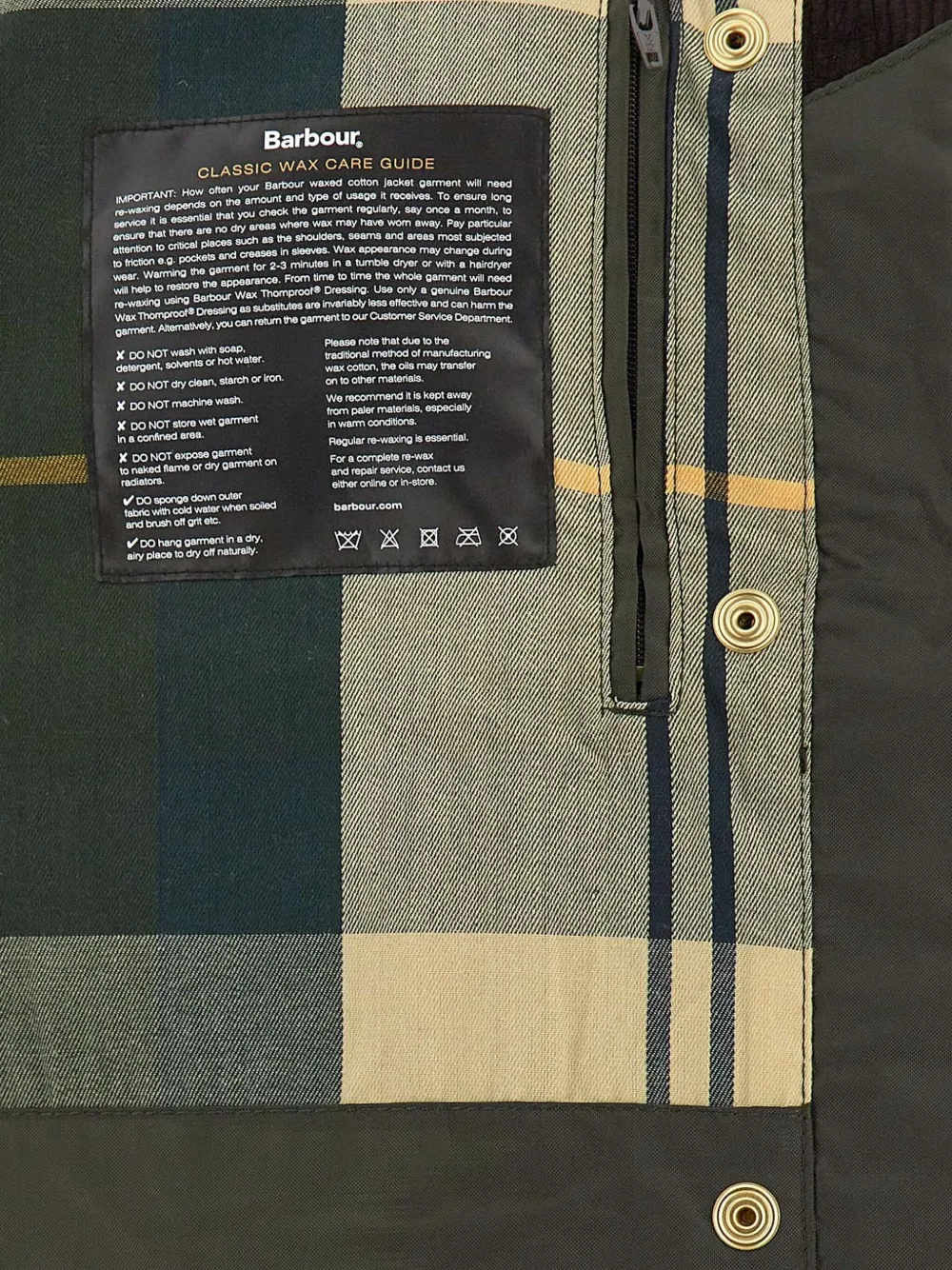 Barbour ring-detail cotton jacket Groen